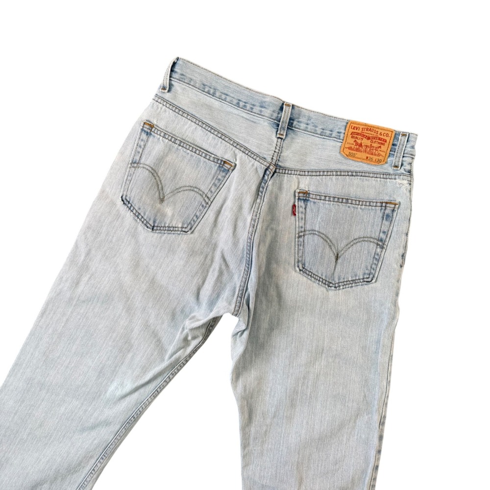 VTG Levis 505 Men Jean 34x28 Light Wash Regular Fit Retro Y2K 90s Normcore Denim